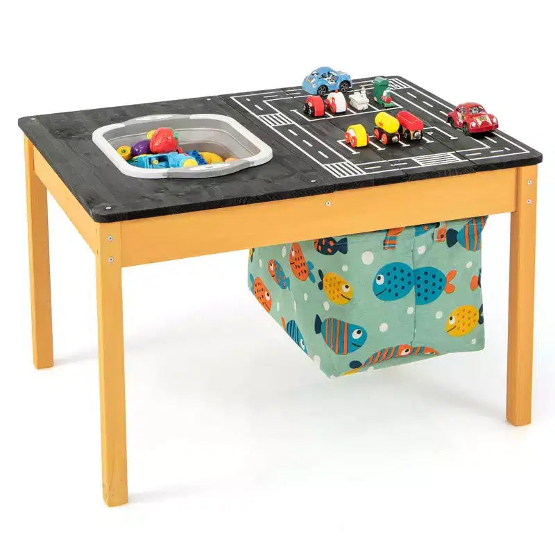 Table d'activités pour enfants 3-en-1 Costway avec bac à eau pliable et sac de rangement grande capacité