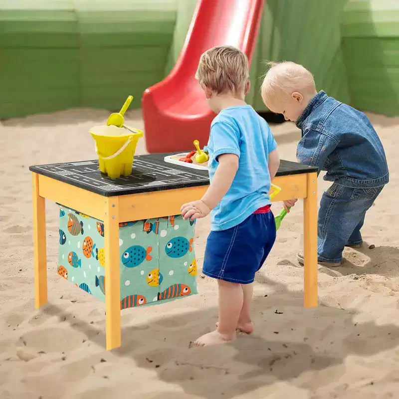 Table d'activités pour enfants 3-en-1 Costway avec bac à eau pliable et sac de rangement grande capacité
