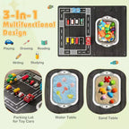 Table d'activités pour enfants 3-en-1 Costway avec bac à eau pliable et sac de rangement grande capacité