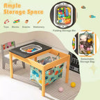 Table d'activités pour enfants 3-en-1 Costway avec bac à eau pliable et sac de rangement grande capacité