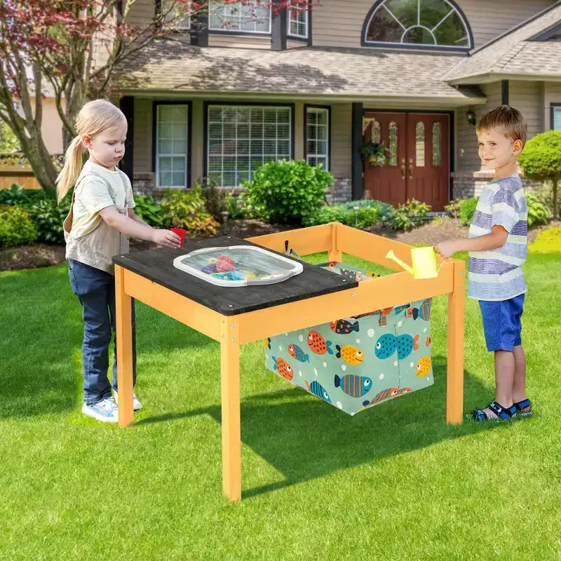 Table d'activités pour enfants 3-en-1 Costway avec bac à eau pliable et sac de rangement grande capacité