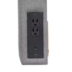 Tête de lit Hugo de Flash Furniture avec 2 prises de courant, 1 port USB et 1 port USB-C, revêtement en similicuir et deux options de fixation
