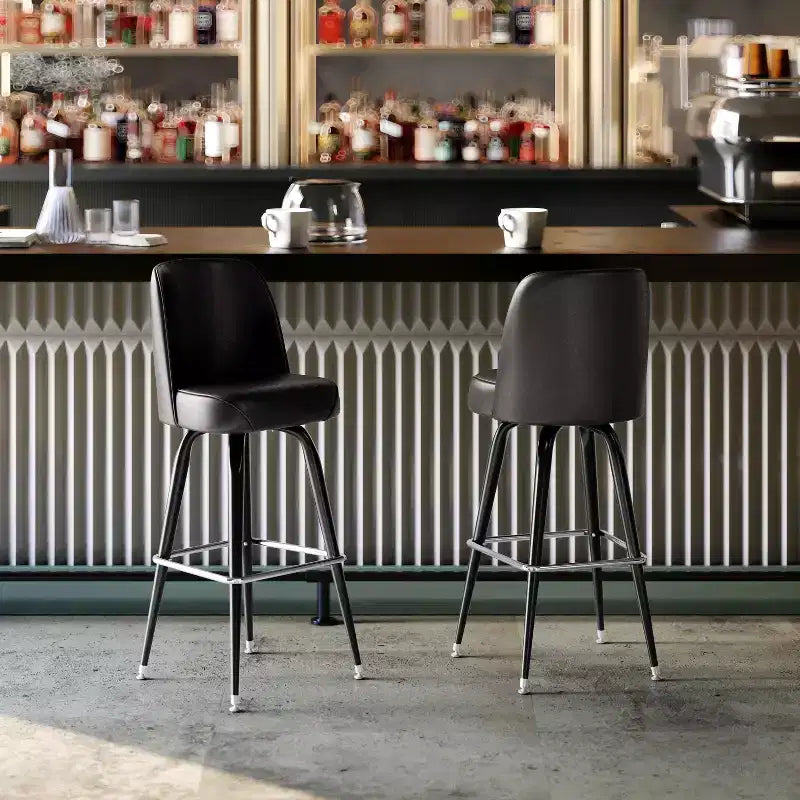 Tabouret de bar en métal Flash Furniture avec siège baquet pivotant