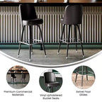 Tabouret de bar en métal Flash Furniture avec siège baquet pivotant