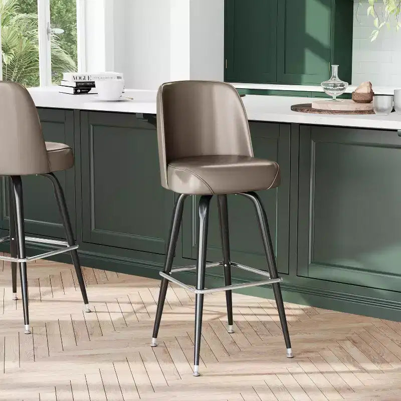 Tabouret de bar en métal Flash Furniture avec siège baquet pivotant