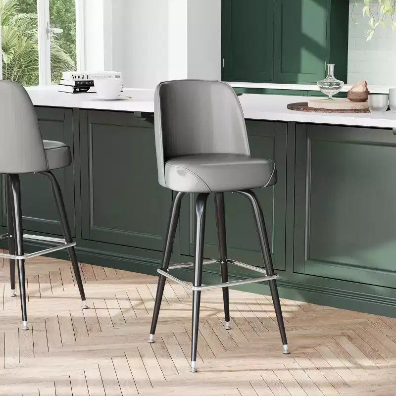 Tabouret de bar en métal Flash Furniture avec siège baquet pivotant