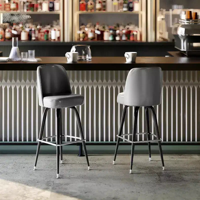 Tabouret de bar en métal Flash Furniture avec siège baquet pivotant