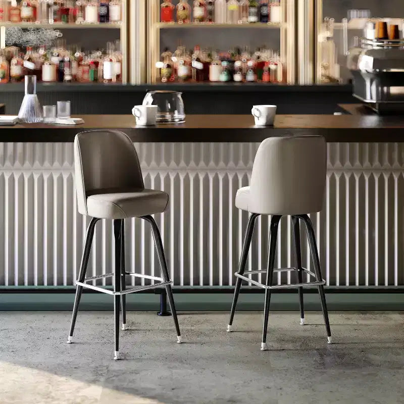 Tabouret de bar en métal Flash Furniture avec siège baquet pivotant