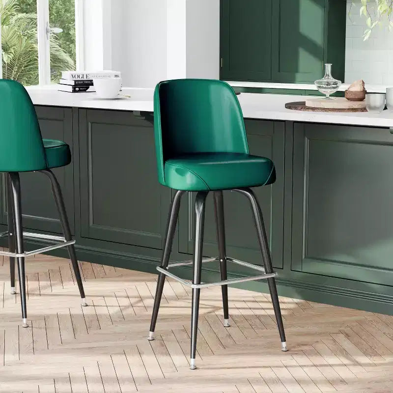 Tabouret de bar en métal Flash Furniture avec siège baquet pivotant