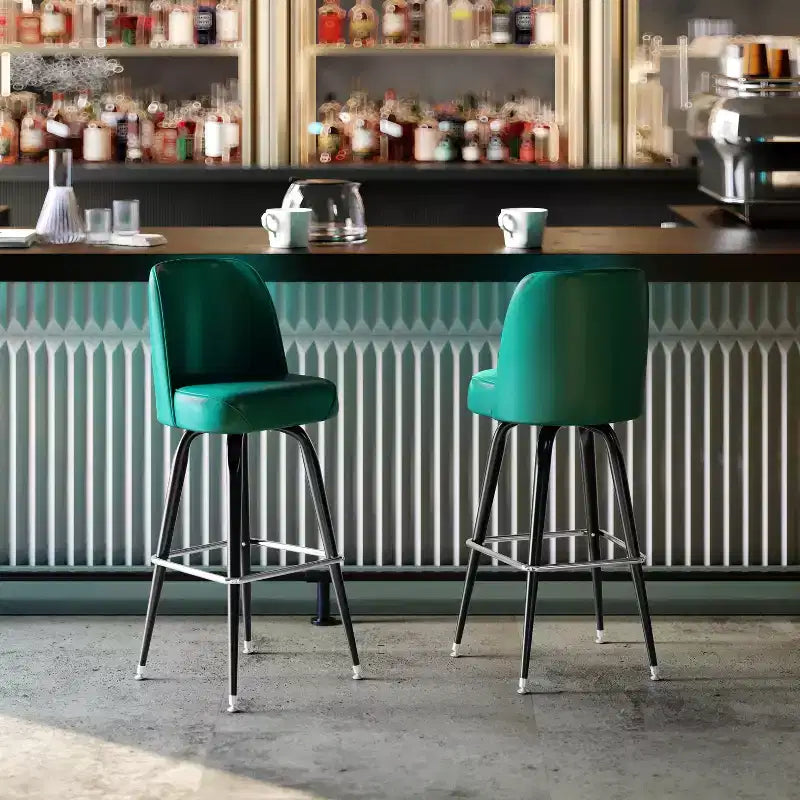 Tabouret de bar en métal Flash Furniture avec siège baquet pivotant