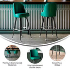 Tabouret de bar en métal Flash Furniture avec siège baquet pivotant