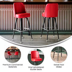 Tabouret de bar en métal Flash Furniture avec siège baquet pivotant