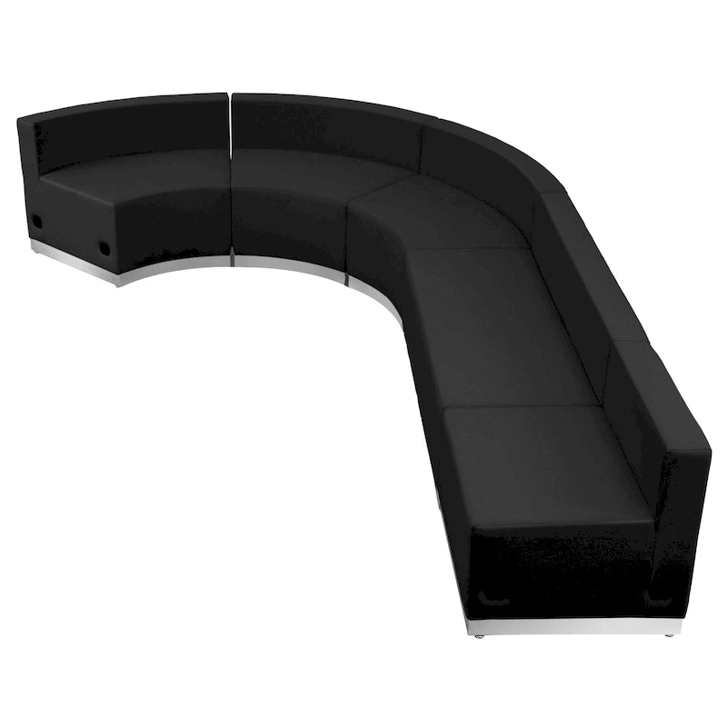 Configuration de réception modulaire 5 pièces en LeatherSoft avec dossier et assise tendus
