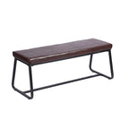 Banc d'entrée, revêtement en cuir PU, pieds en fer