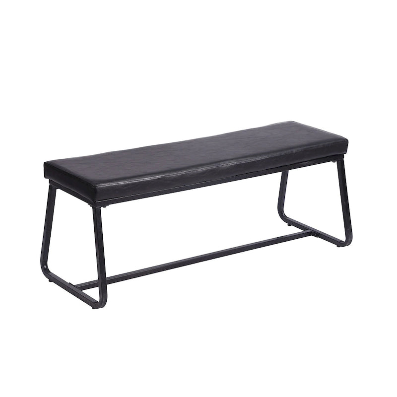 Banc d'entrée, revêtement en cuir PU, pieds en fer