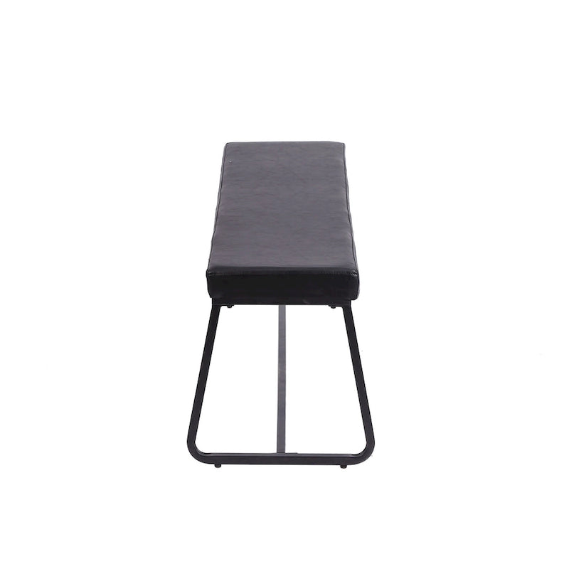 Banc d'entrée, revêtement en cuir PU, pieds en fer