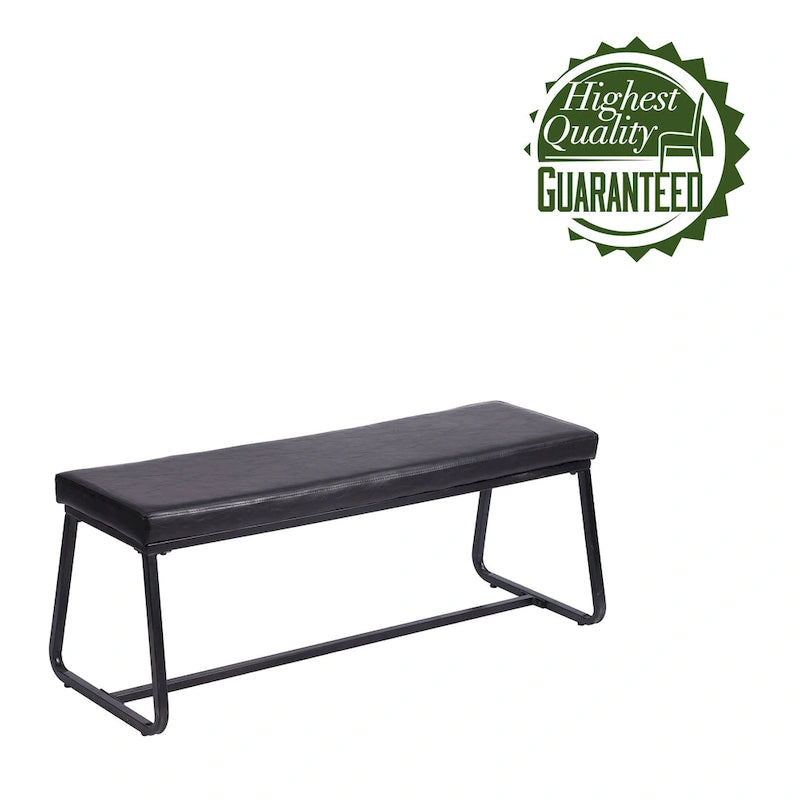 Banc d'entrée, revêtement en cuir PU, pieds en fer