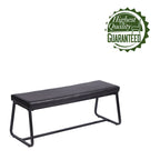 Banc d'entrée, revêtement en cuir PU, pieds en fer