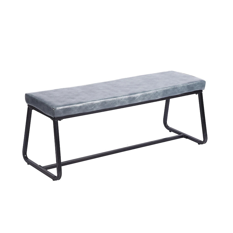 Banc d'entrée, revêtement en cuir PU, pieds en fer