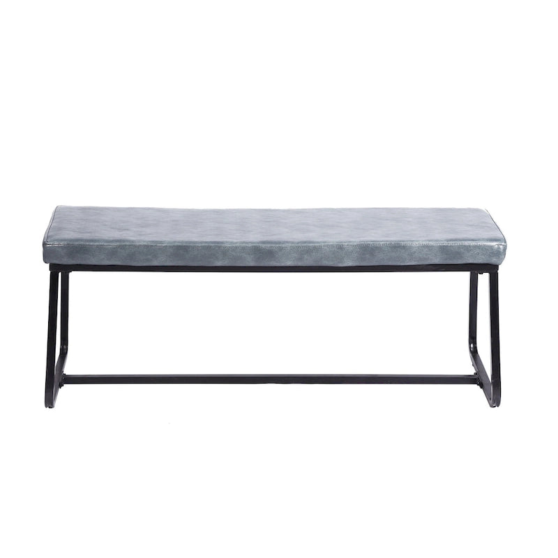 Banc d'entrée, revêtement en cuir PU, pieds en fer