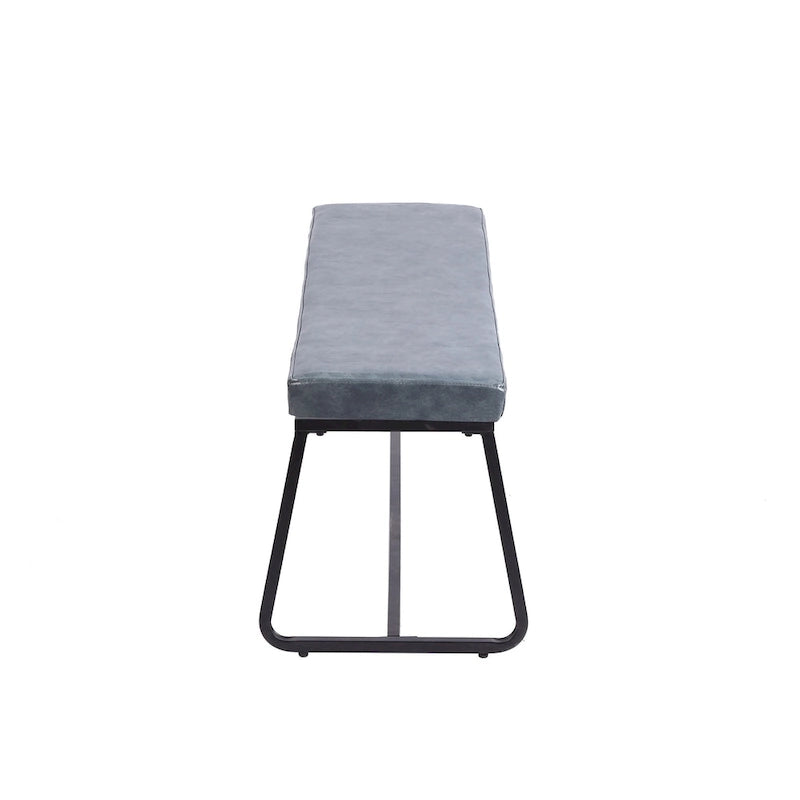 Banc d'entrée, revêtement en cuir PU, pieds en fer