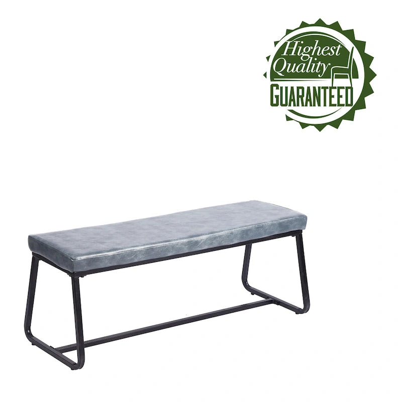 Banc d'entrée, revêtement en cuir PU, pieds en fer