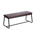 Banc d'entrée, revêtement en cuir PU, pieds en fer