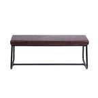 Banc d'entrée, revêtement en cuir PU, pieds en fer