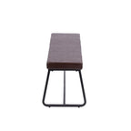 Banc d'entrée, revêtement en cuir PU, pieds en fer