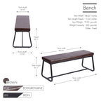 Banc d'entrée, revêtement en cuir PU, pieds en fer