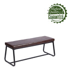 Banc d'entrée, revêtement en cuir PU, pieds en fer
