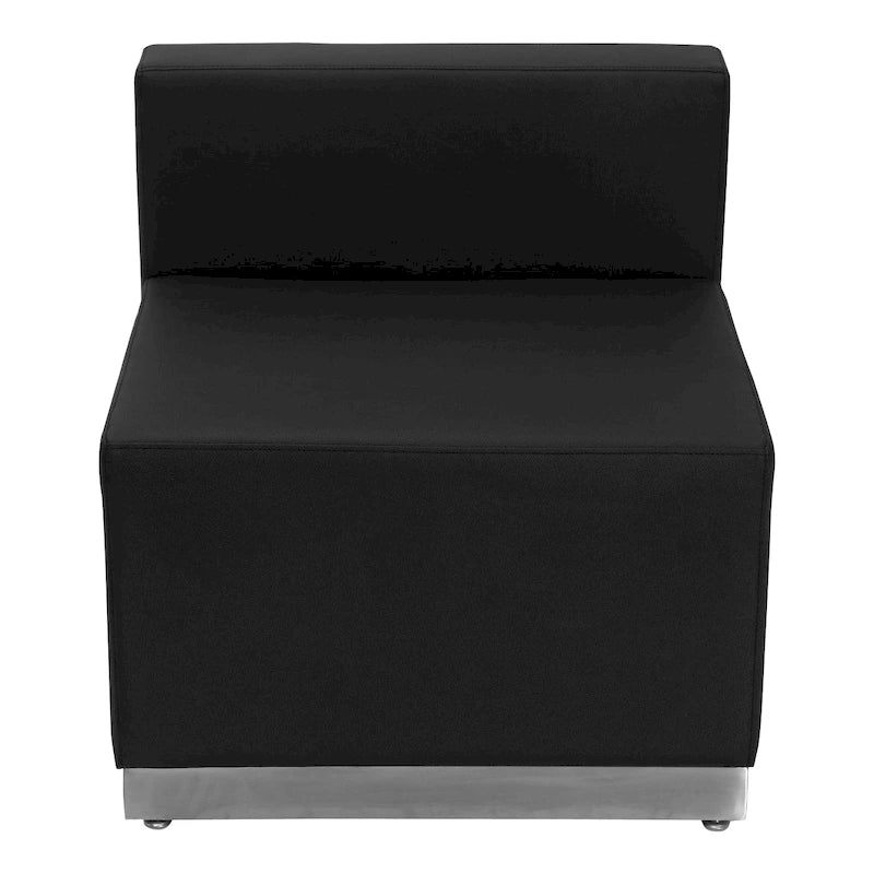 Configuration de réception modulaire 6 pièces en cuir synthétique avec dossier et assise tendus
