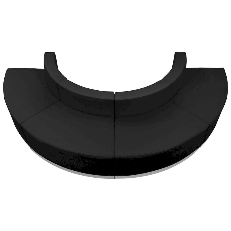 Configuration de réception modulaire en LeatherSoft 4 pièces avec dossier et assise tendus - 105 larg. x 25.25 - 52.5 prof. x 27 haut.