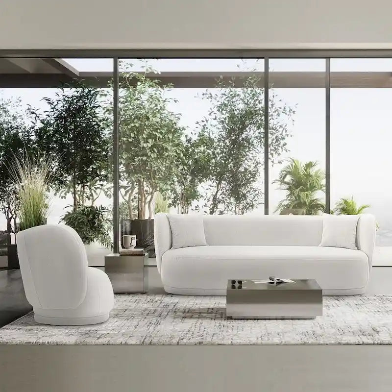 Ensemble contemporain canapé Siri et fauteuil d'appoint avec oreillers Manhattan Comfort