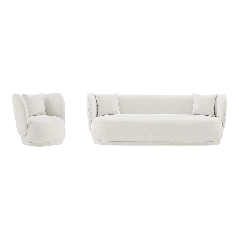 Ensemble contemporain canapé Siri et fauteuil d'appoint avec oreillers Manhattan Comfort