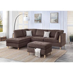 Canapé sectionnel 3 pièces en chenille Poundex Furniture