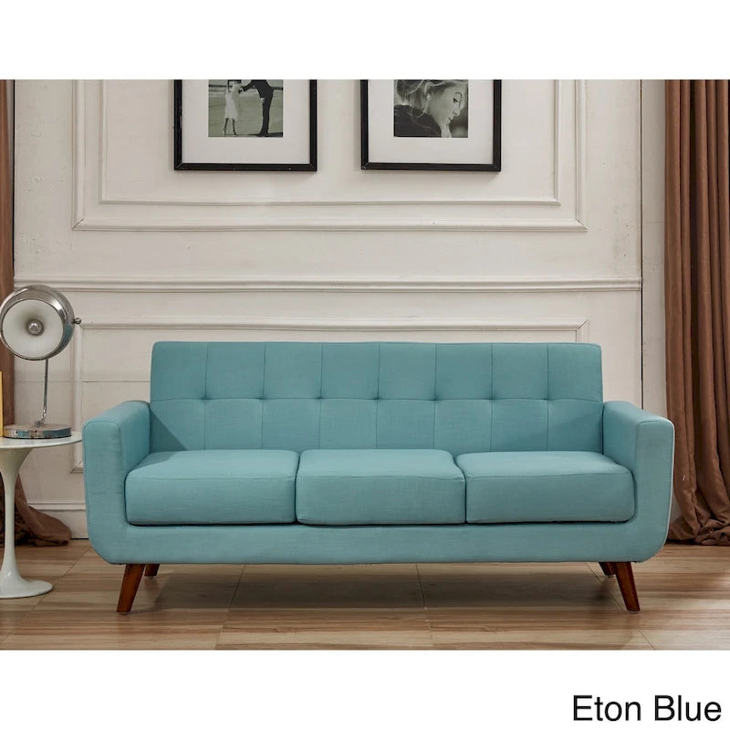 Canapé mi-siècle capitonné en lin Grace Rainbeau de U.S. Pride Furniture