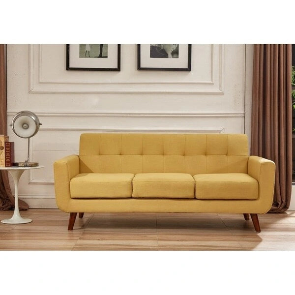 Canapé mi-siècle capitonné en lin Grace Rainbeau de U.S. Pride Furniture