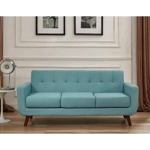 Canapé mi-siècle capitonné en lin Grace Rainbeau de U.S. Pride Furniture