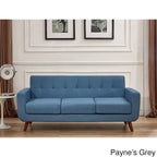 Canapé mi-siècle capitonné en lin Grace Rainbeau de U.S. Pride Furniture
