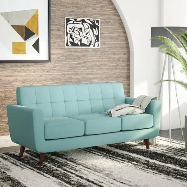 Canapé mi-siècle capitonné en lin Grace Rainbeau de U.S. Pride Furniture