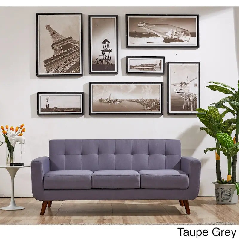 Canapé mi-siècle capitonné en lin Grace Rainbeau de U.S. Pride Furniture