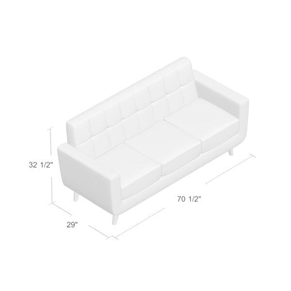 Canapé mi-siècle capitonné en lin Grace Rainbeau de U.S. Pride Furniture