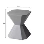 Table d'appoint géométrique moderne LeisureMod Azure - Table d'appoint ou de chevet en pierre composite