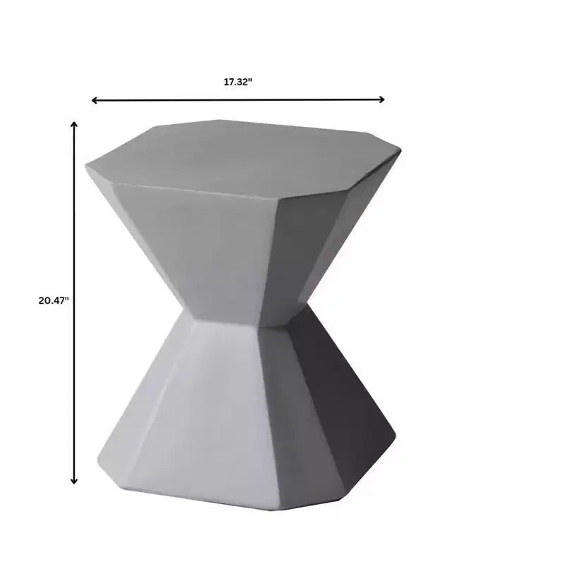 Table d'appoint géométrique moderne LeisureMod Azure - Table d'appoint ou de chevet en pierre composite
