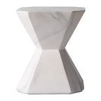 Table d'appoint géométrique moderne LeisureMod Azure - Table d'appoint ou de chevet en pierre composite