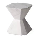 Table d'appoint géométrique moderne LeisureMod Azure - Table d'appoint ou de chevet en pierre composite