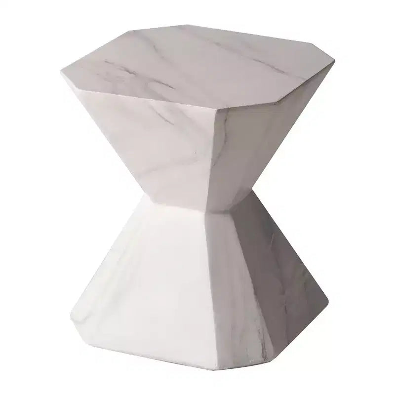 Table d'appoint géométrique moderne LeisureMod Azure - Table d'appoint ou de chevet en pierre composite