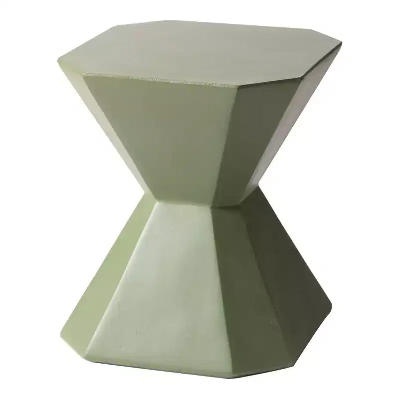 Table d'appoint géométrique moderne LeisureMod Azure - Table d'appoint ou de chevet en pierre composite