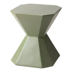 Table d'appoint géométrique moderne LeisureMod Azure - Table d'appoint ou de chevet en pierre composite